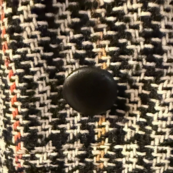 Arden B Glen Plaid Pea Coat: Leather Trim Double Breasted Office Siren - Picture 9 of 16